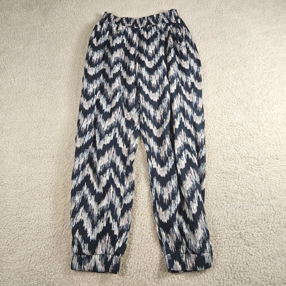 American Eagle Jogger Pants Womens XS Navy Pink Chevron Ikat Boho Good Condition